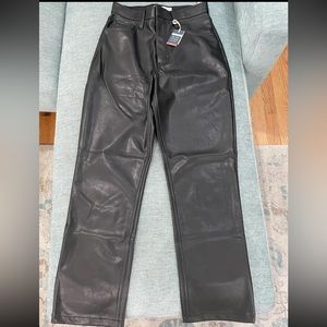 NWOT Abercrombie 90s Straight Leather Pants
